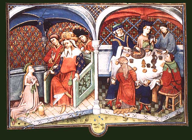 Illustration zu Boccaccios "Decamerone", Flandern, 1432 (Bibliothèque nationale, Paris) - Bild: Wikipedia